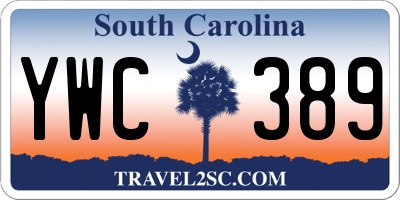 SC license plate YWC389