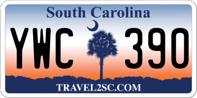 SC license plate YWC390