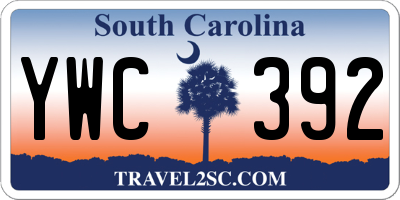 SC license plate YWC392