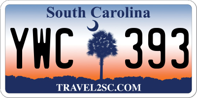 SC license plate YWC393