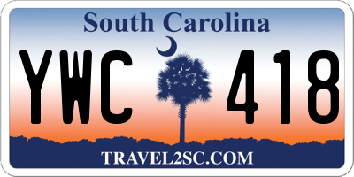 SC license plate YWC418