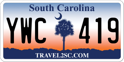 SC license plate YWC419