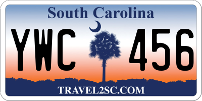 SC license plate YWC456