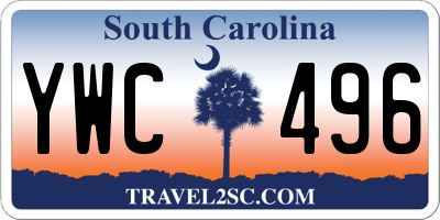 SC license plate YWC496