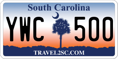 SC license plate YWC500