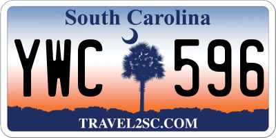 SC license plate YWC596