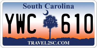 SC license plate YWC610