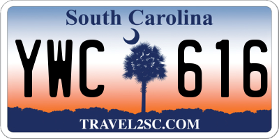SC license plate YWC616