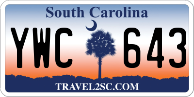 SC license plate YWC643