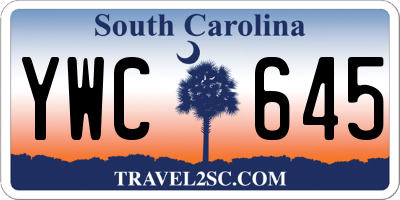 SC license plate YWC645