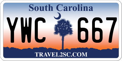 SC license plate YWC667