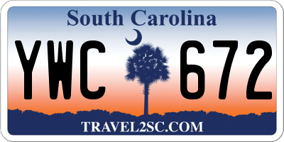 SC license plate YWC672