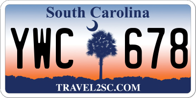SC license plate YWC678