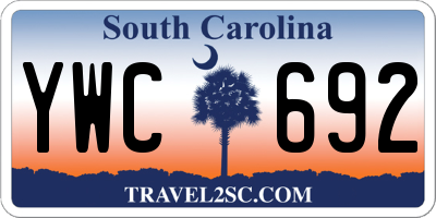 SC license plate YWC692