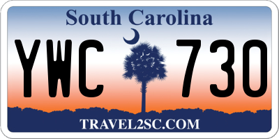 SC license plate YWC730