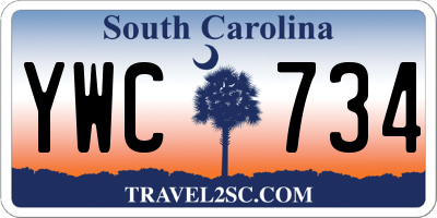 SC license plate YWC734