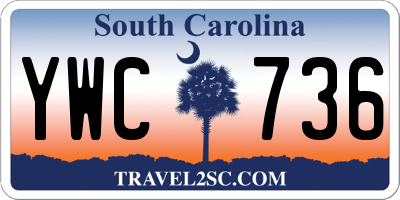 SC license plate YWC736