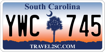 SC license plate YWC745