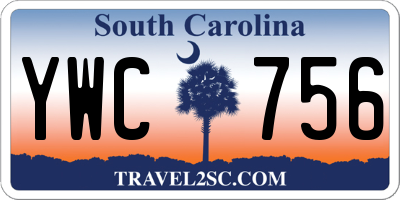 SC license plate YWC756