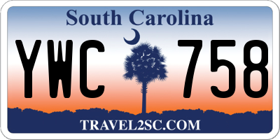 SC license plate YWC758
