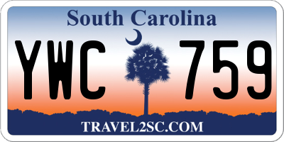 SC license plate YWC759