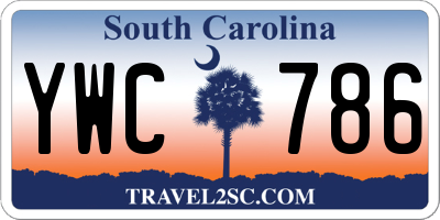 SC license plate YWC786