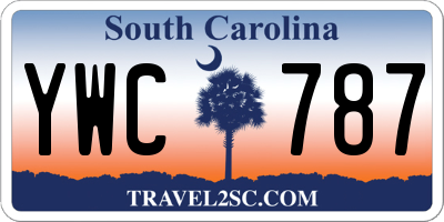 SC license plate YWC787