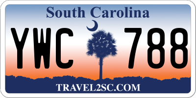 SC license plate YWC788