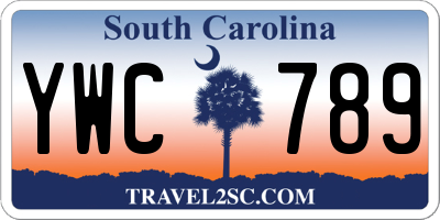 SC license plate YWC789