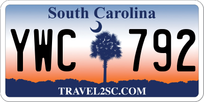 SC license plate YWC792