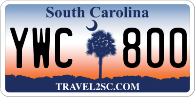 SC license plate YWC800