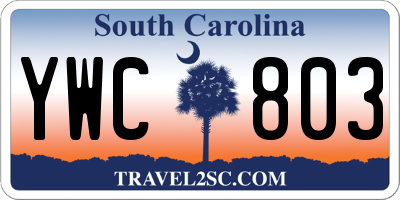 SC license plate YWC803