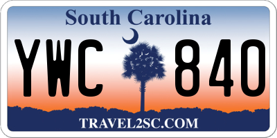 SC license plate YWC840