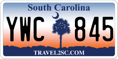 SC license plate YWC845