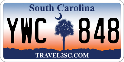 SC license plate YWC848