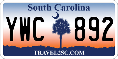 SC license plate YWC892