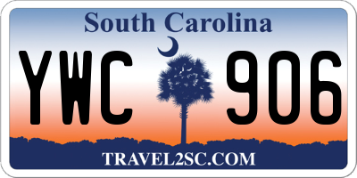 SC license plate YWC906
