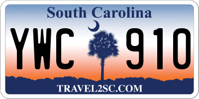 SC license plate YWC910