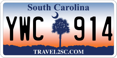 SC license plate YWC914