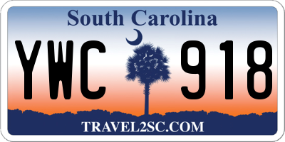 SC license plate YWC918