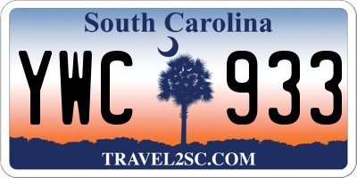 SC license plate YWC933