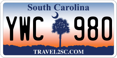 SC license plate YWC980