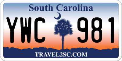 SC license plate YWC981