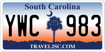 SC license plate YWC983