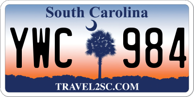 SC license plate YWC984