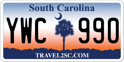 SC license plate YWC990