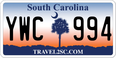 SC license plate YWC994