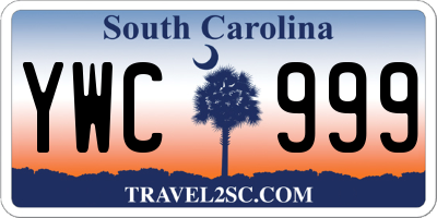 SC license plate YWC999