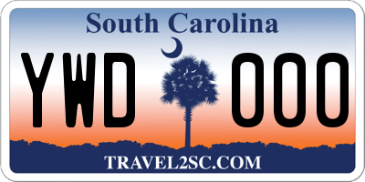 SC license plate YWD000