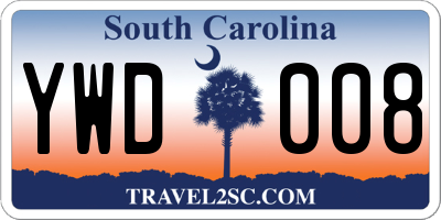 SC license plate YWD008